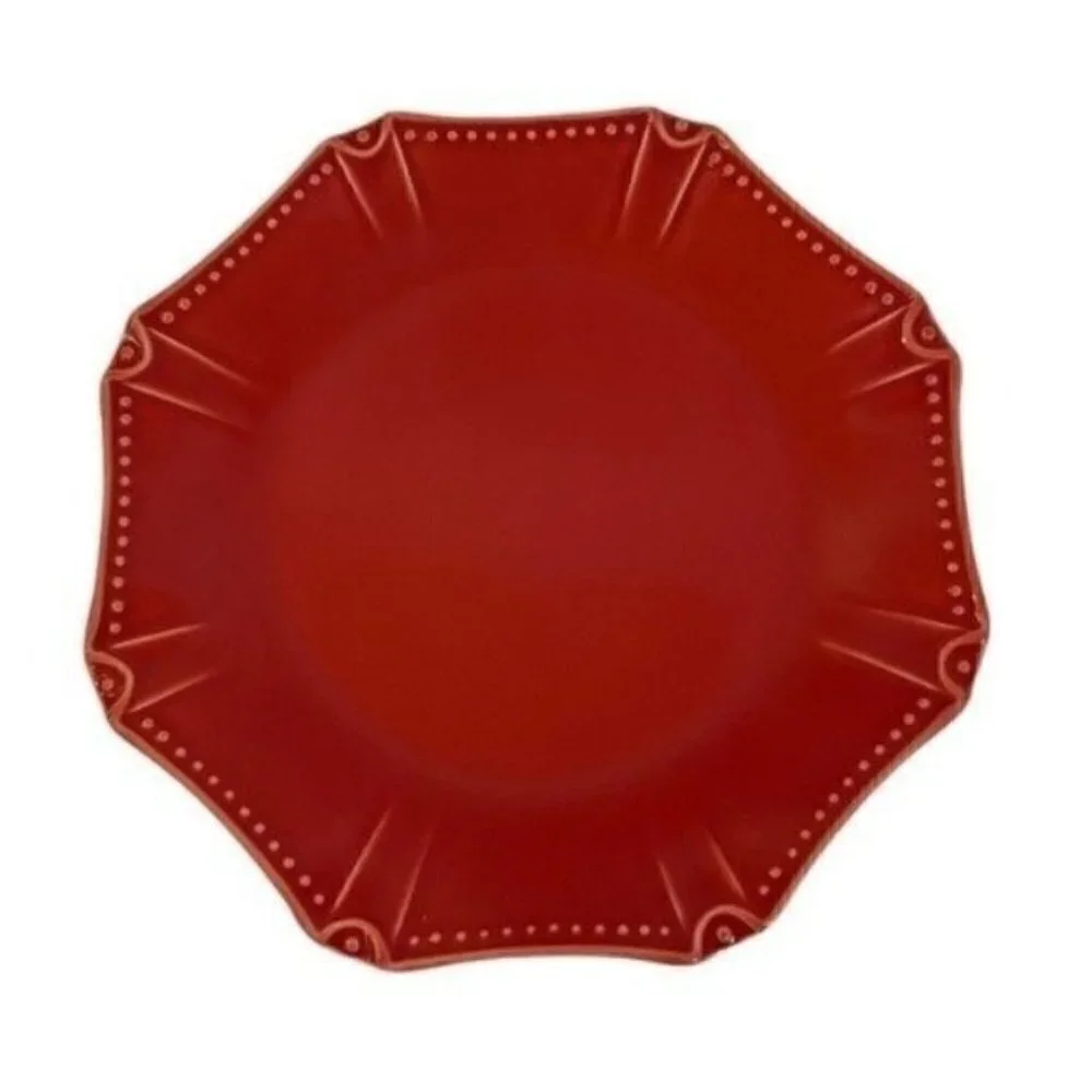 Skyros Designs Isabella Dinner Plate 10.5” Venetian Red Handmade in Portugal - Picture 1 of 5